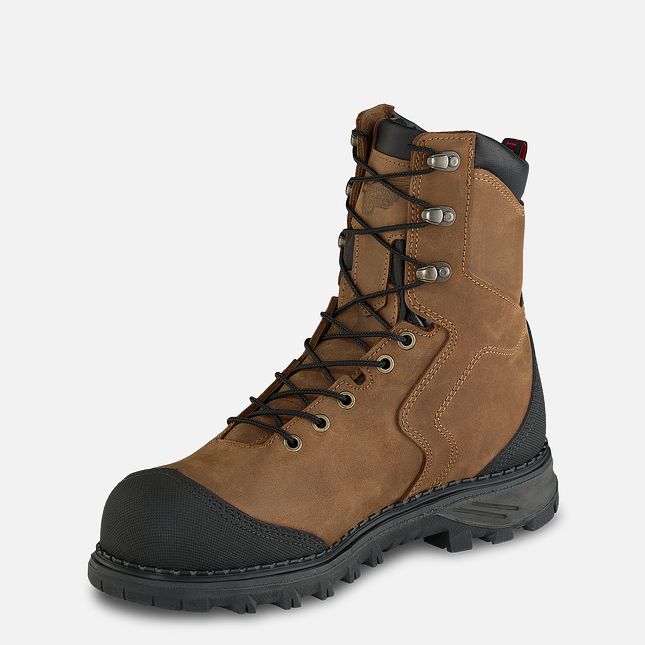 Red Wing Burnside 8-inch Vanntette Arbeidsstøvler Herre Brune | 1042-ANMDR