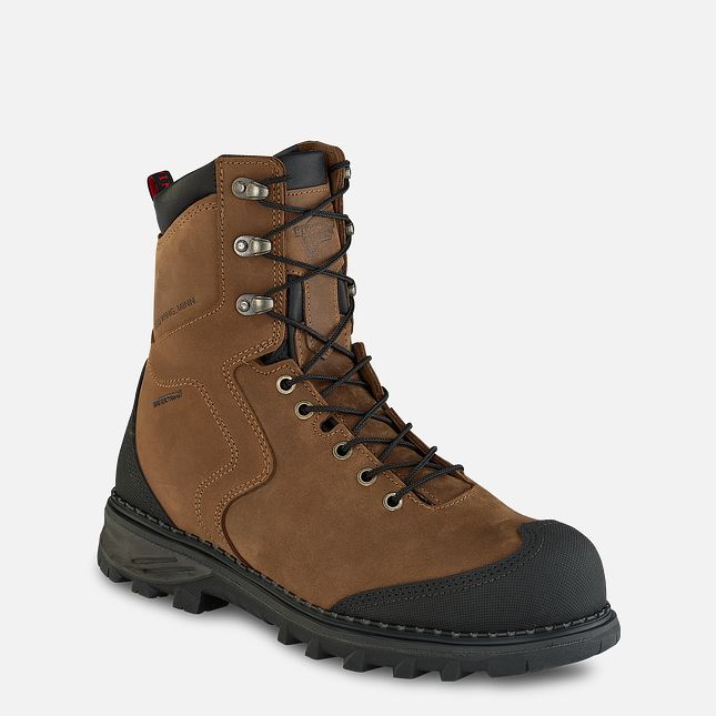 Red Wing Burnside 8-inch Vanntette Arbeidsstøvler Herre Brune | 1042-ANMDR