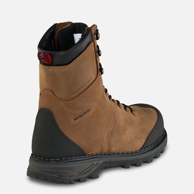 Red Wing Burnside 8-inch Vanntette Sko Herre Brune | 0165-DBIQR