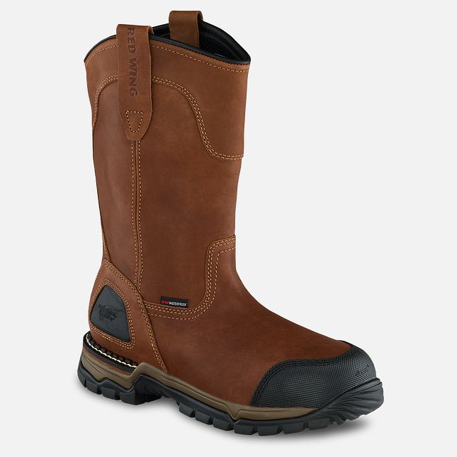 Red Wing Flexforce® 11-inch Vanntette Pull-On Arbeidsstøvler Herre Brune | 3176-PYKVM