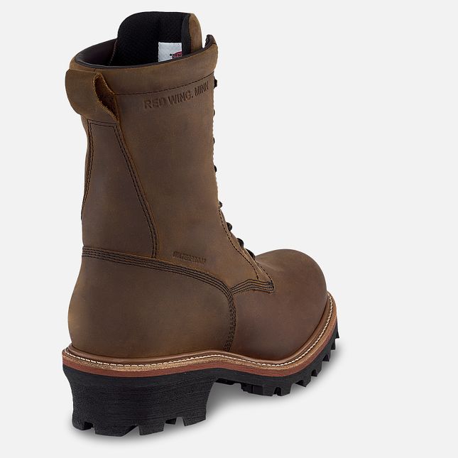 Red Wing Loggermax 9-inch Insulated, Logger Vanntette Sko Herre Brune | 0381-GRZPS