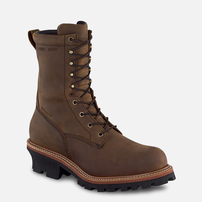 Red Wing Loggermax 9-inch Insulated, Logger Vanntette Sko Herre Brune | 0381-GRZPS