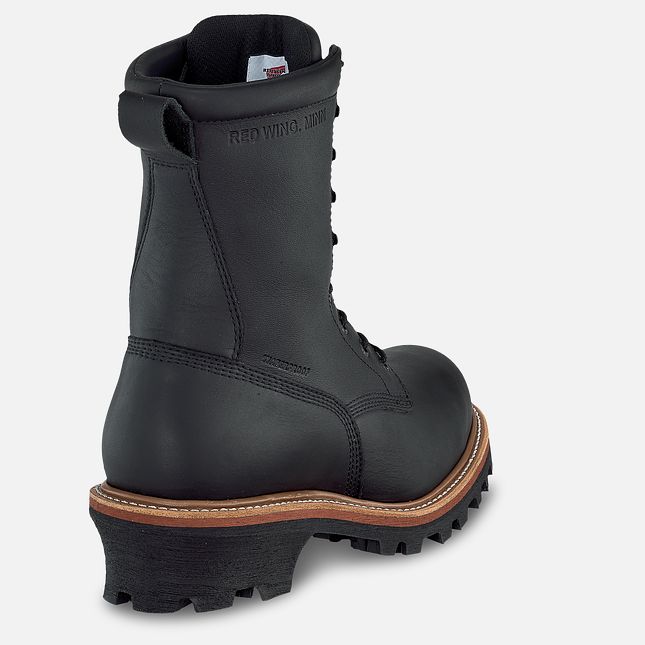 Red Wing Loggermax 9-inch, Logger Vanntette Sko Herre Svarte | 9012-SQVBC