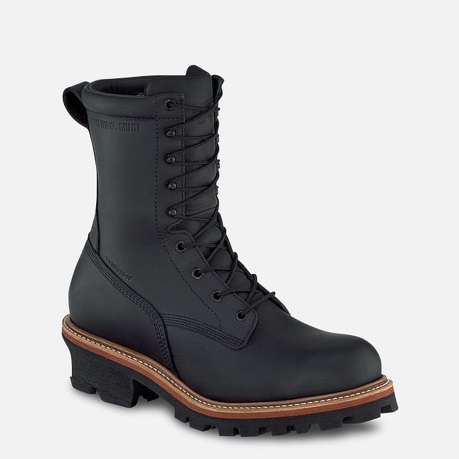 Red Wing Loggermax 9-inch Vanntette, Logger Vernesko Herre Svarte | 3614-YKCUD