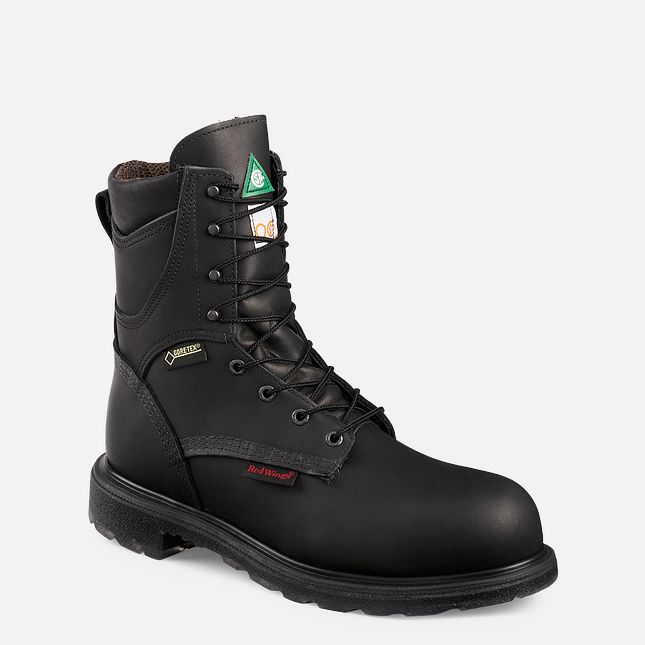 Red Wing Supersole® 2.0 8-inch Insulated, Vanntette CSA Arbeidsstøvler Herre Svarte | 4027-KQWSM