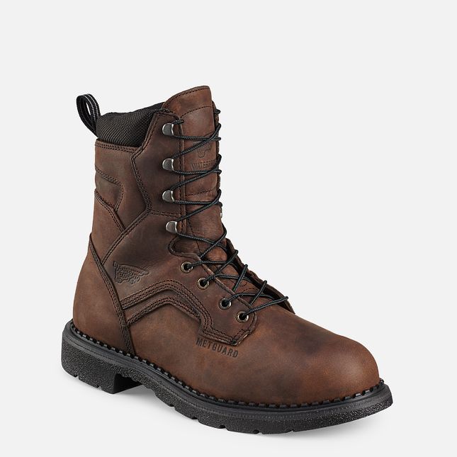 Red Wing Supersole® 8-inch Metguard Vanntette Sko Herre Brune | 4683-LVDGU