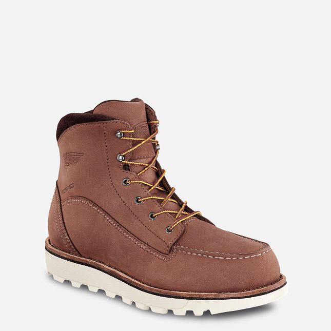 Red Wing Traction Tred Lite 6-inch Vanntette Vernesko Dame Mørke Rød | 4572-QBIEP