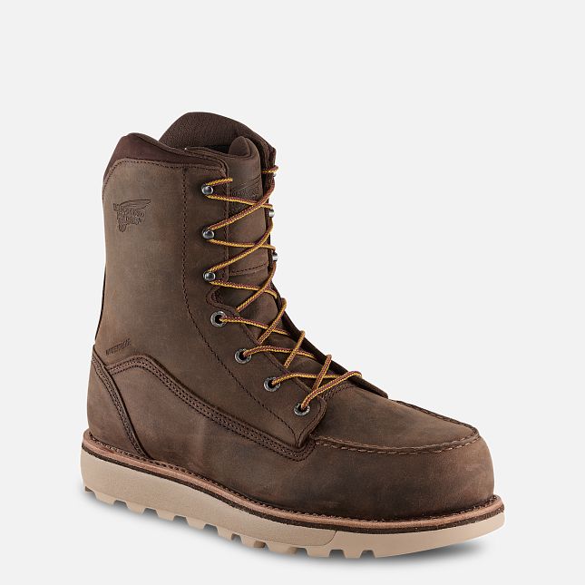 Red Wing Traction Tred Lite 8-inch Vanntette Vernesko Herre Brune | 3021-BQUNZ