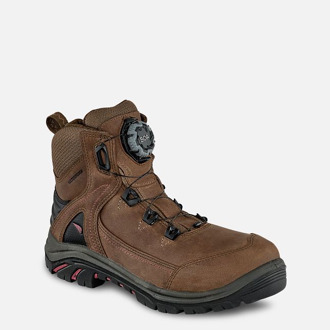 Red Wing Tradeswoman 6-inch Vanntette Arbeidsstøvler Dame Brune | 0893-HCFMT